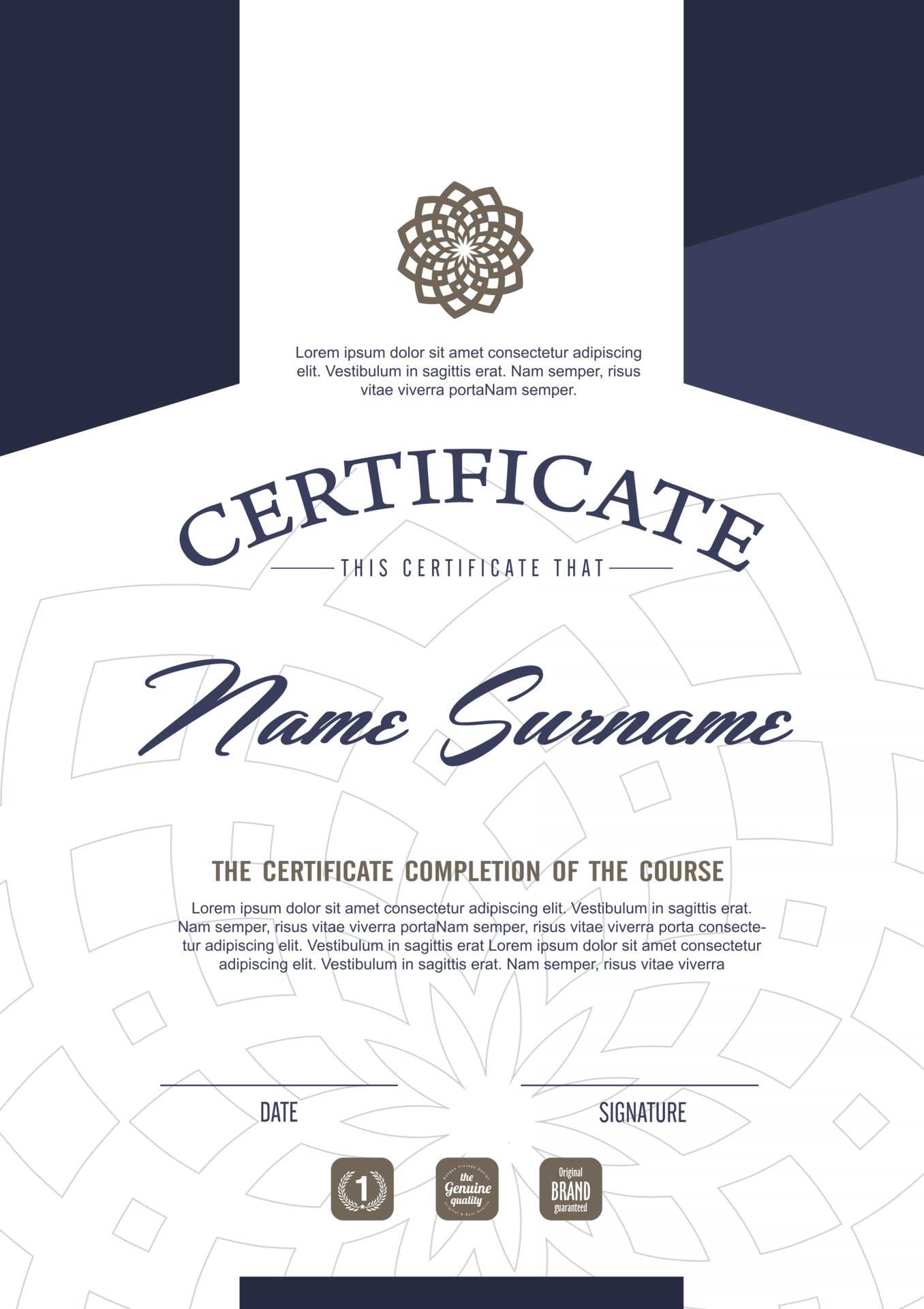 Qualification certificate template with elegant design 10