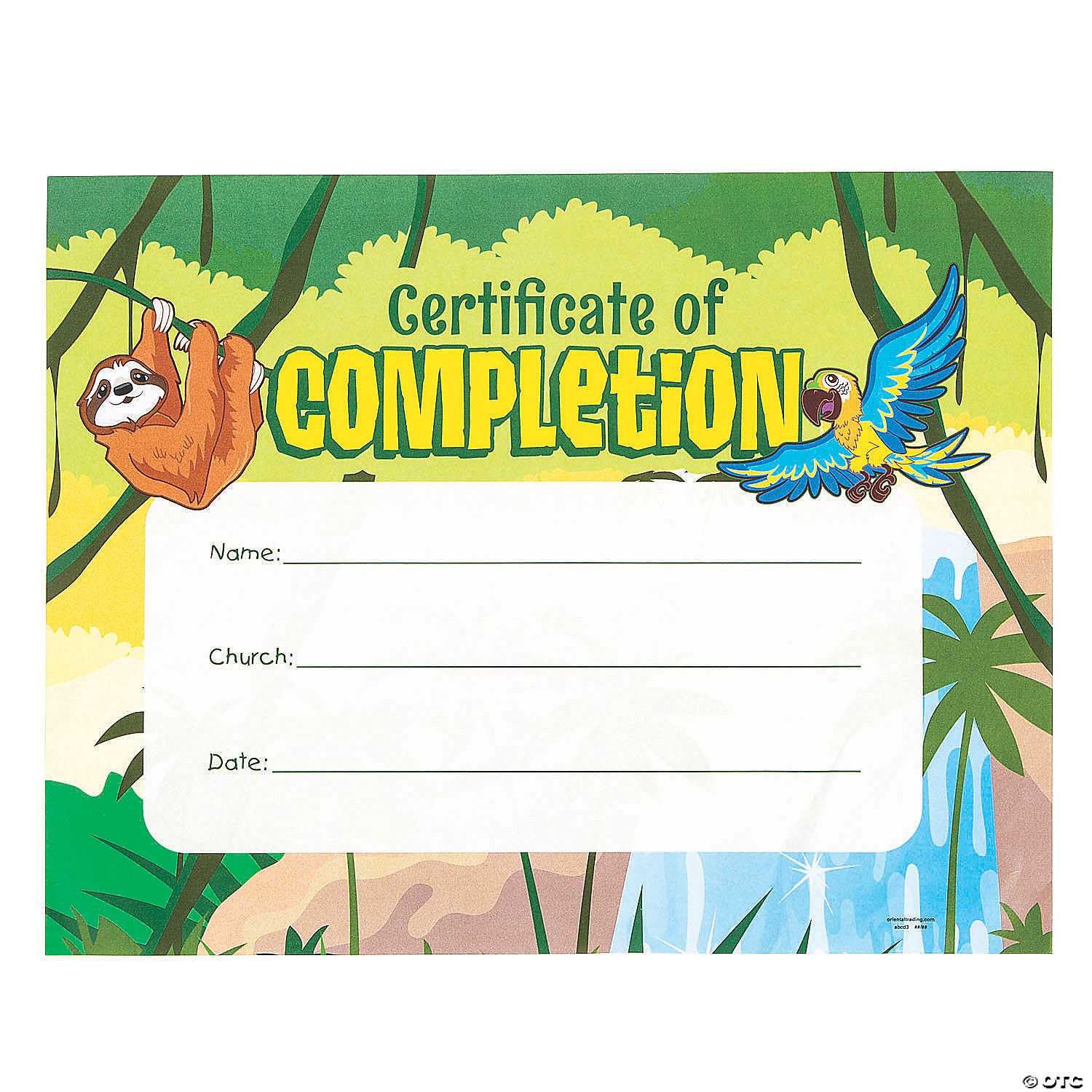 Rainforest VBS Certificates Of Completion For Free Vbs Certificate Templates