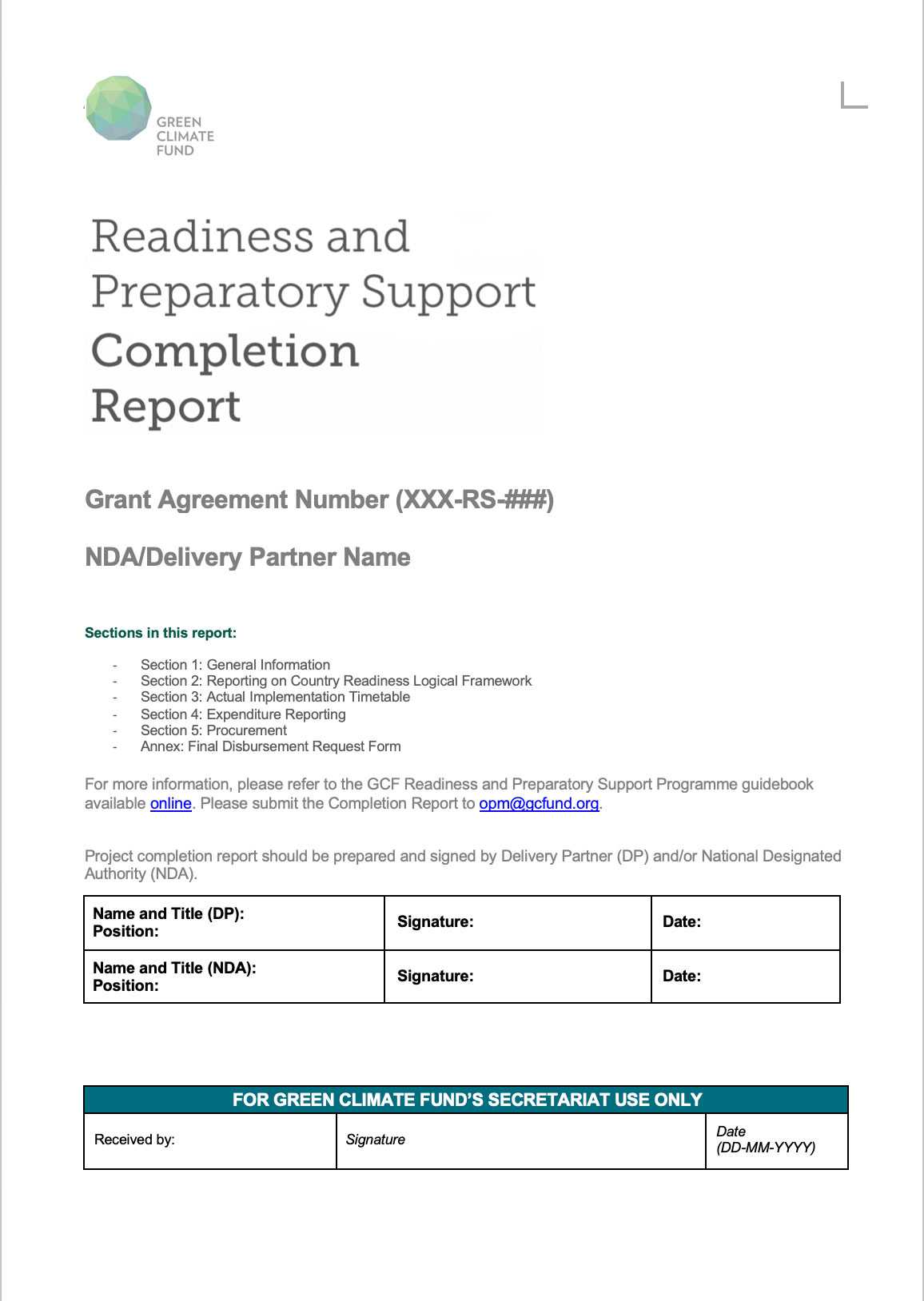 Readiness And Preparatory Support Completion Report Template  In Technical Support Report Template