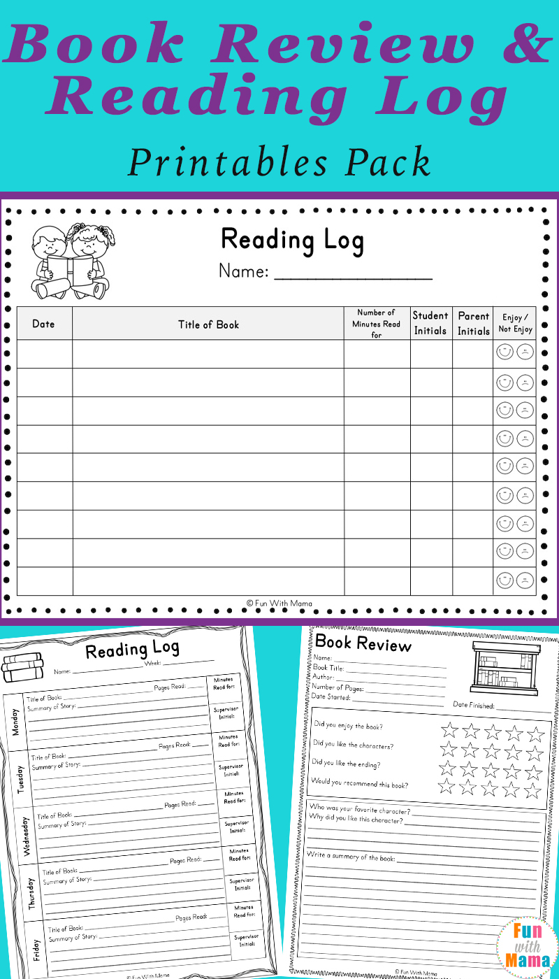 Reading Log PDF and Book Report Templates - Fun with Mama