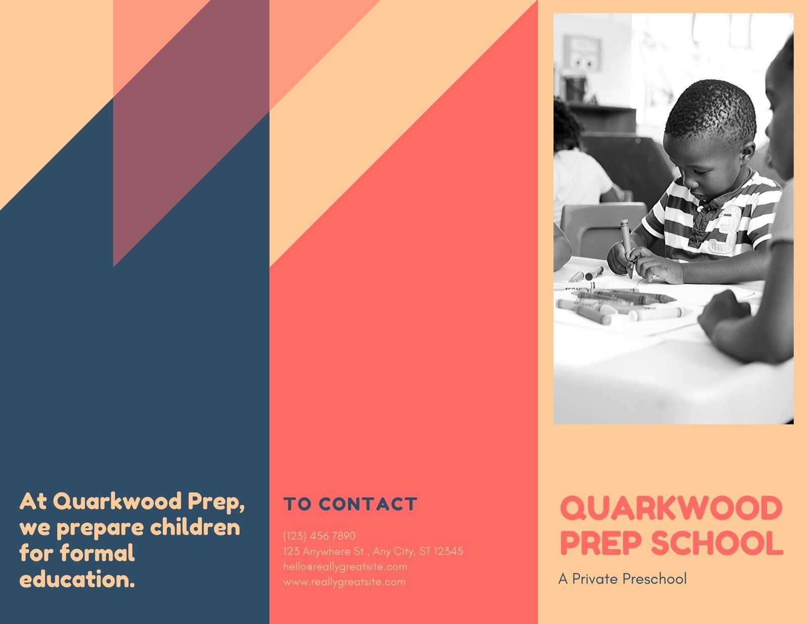 Red Orange School Trifold Brochure – Templates By Canva Within School Brochure Design Templates