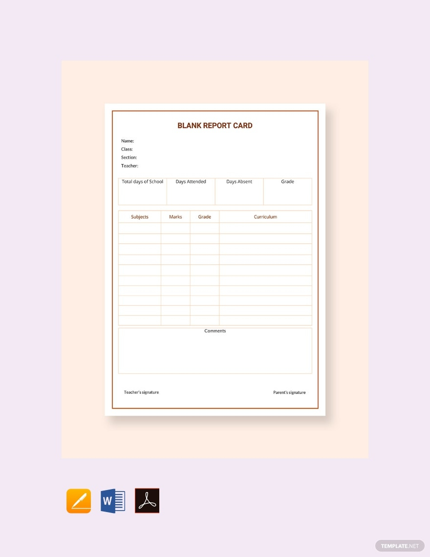 Report Cards Templates - Format, Free, Download  Template