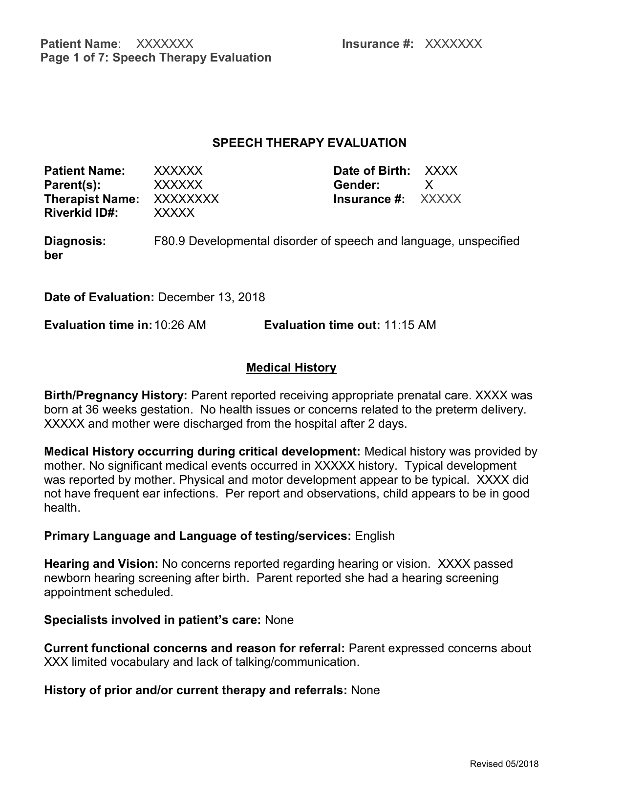 Report template Regarding Speech And Language Report Template