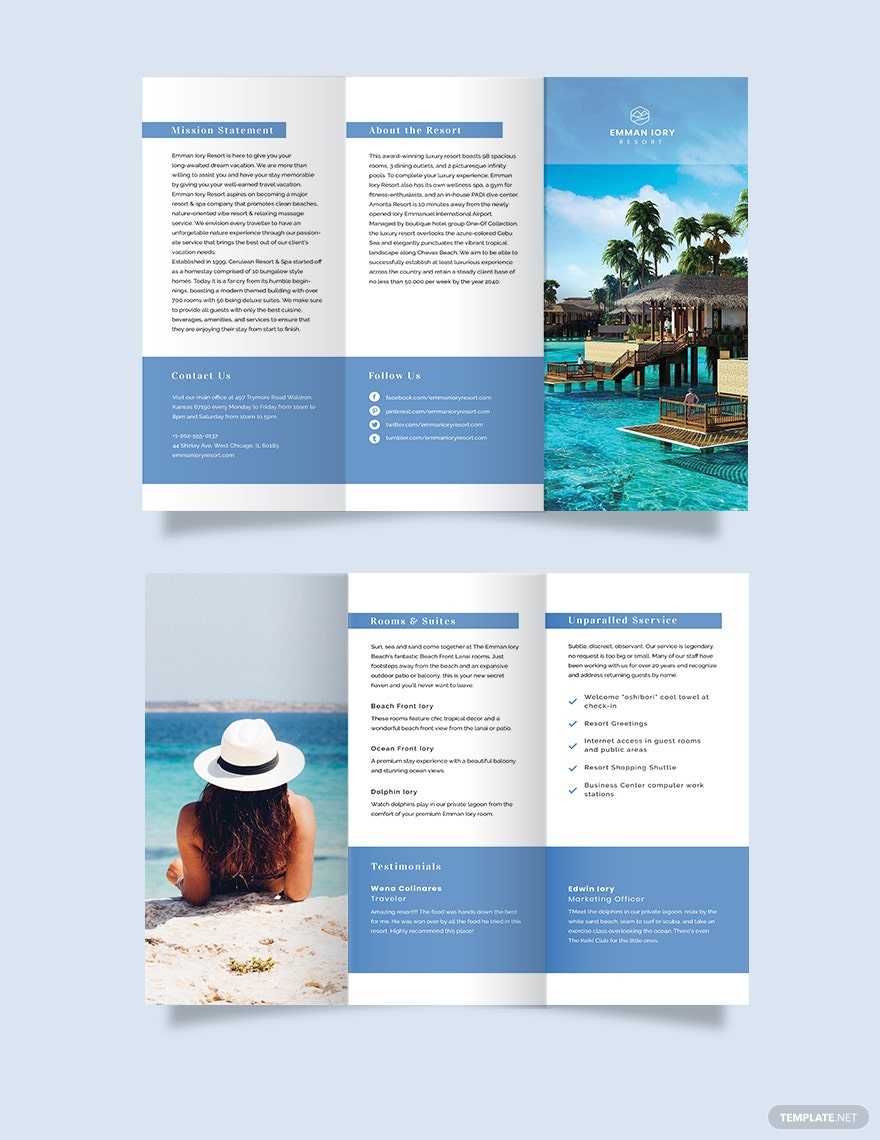 Resort Brochure Templates - Design, Free, Download  Template