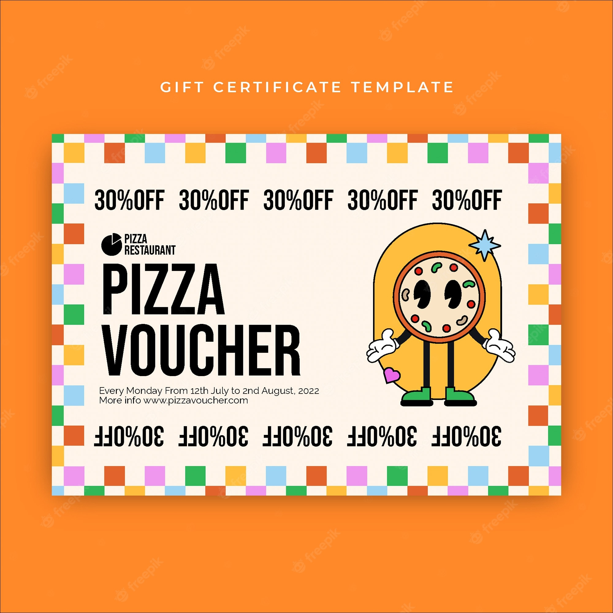 Restaurant gift certificate Vectors & Illustrations for Free  Regarding Pizza Gift Certificate Template