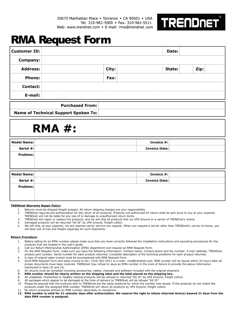 Rma Package Application: Fill Out & Sign Online  DocHub Intended For Rma Report Template