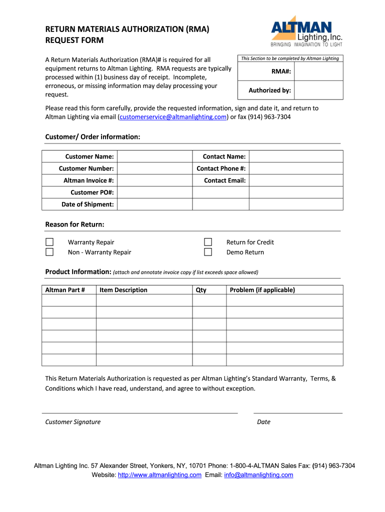 Rma Template - Fill Online, Printable, Fillable, Blank  pdfFiller Throughout Rma Report Template