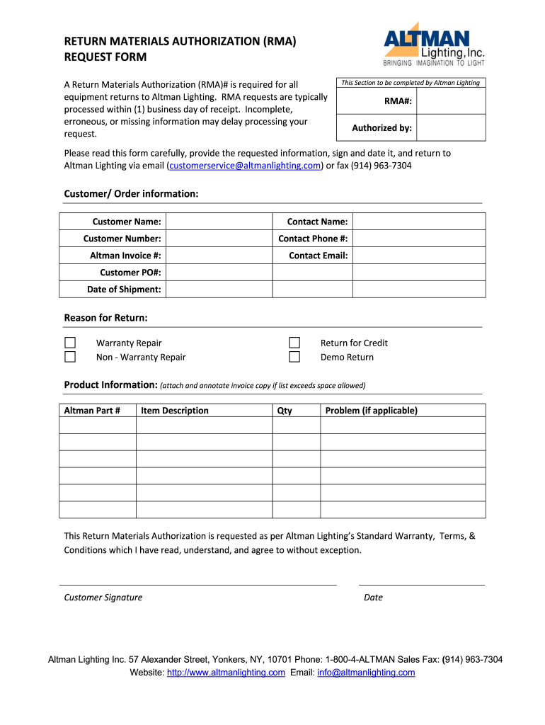 Rma Template – Fill Online, Printable, Fillable, Blank  PdfFiller Throughout Rma Report Template