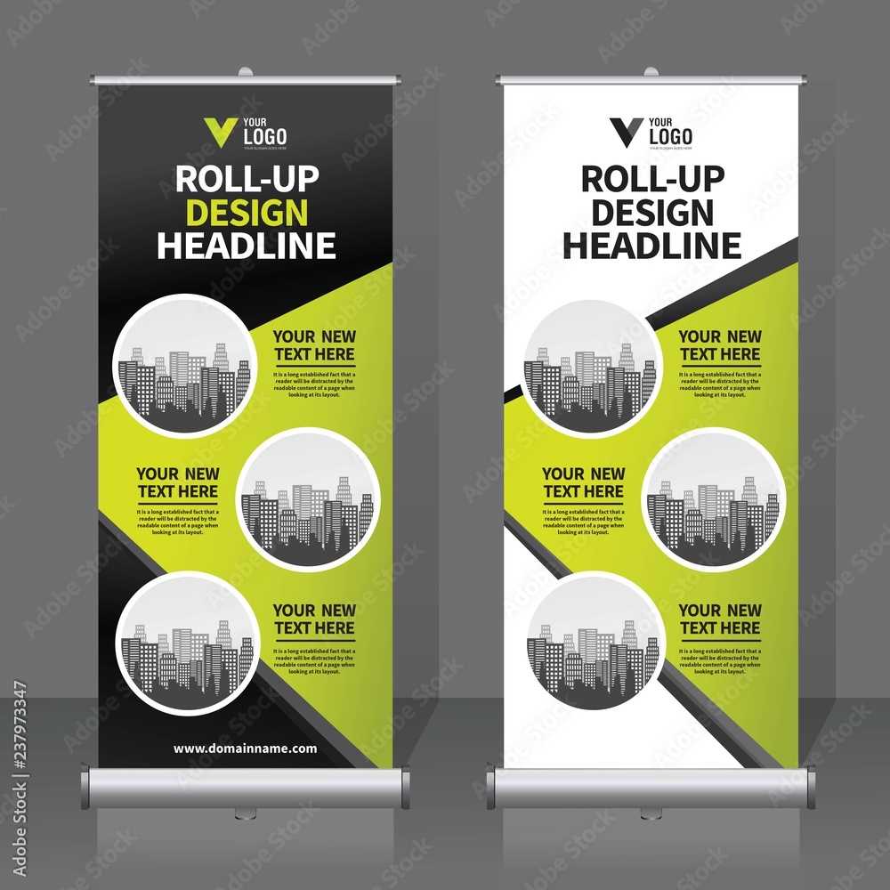 Roll Up Banner Design Template, Vertical, Abstract Background  Inside Pop Up Banner Design Template