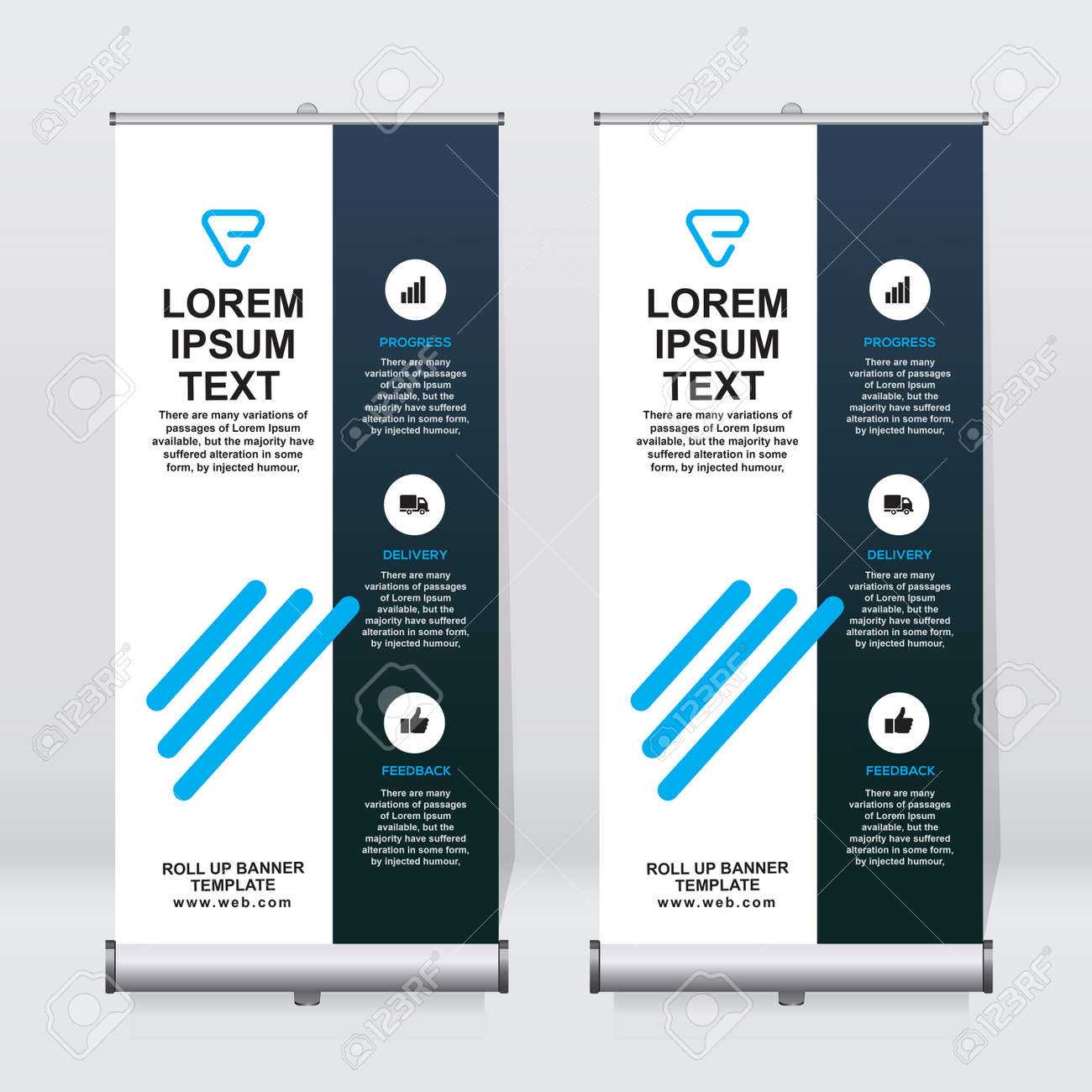 Roll Up Banner Design Template, Vertical, Corporate Background