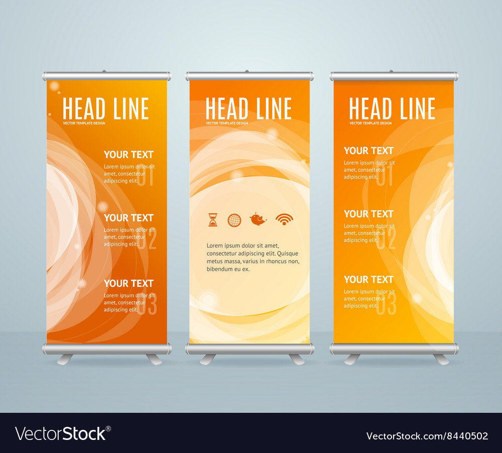 Roll up banner stand design template Royalty Free Vector Pertaining To Banner Stand Design Templates