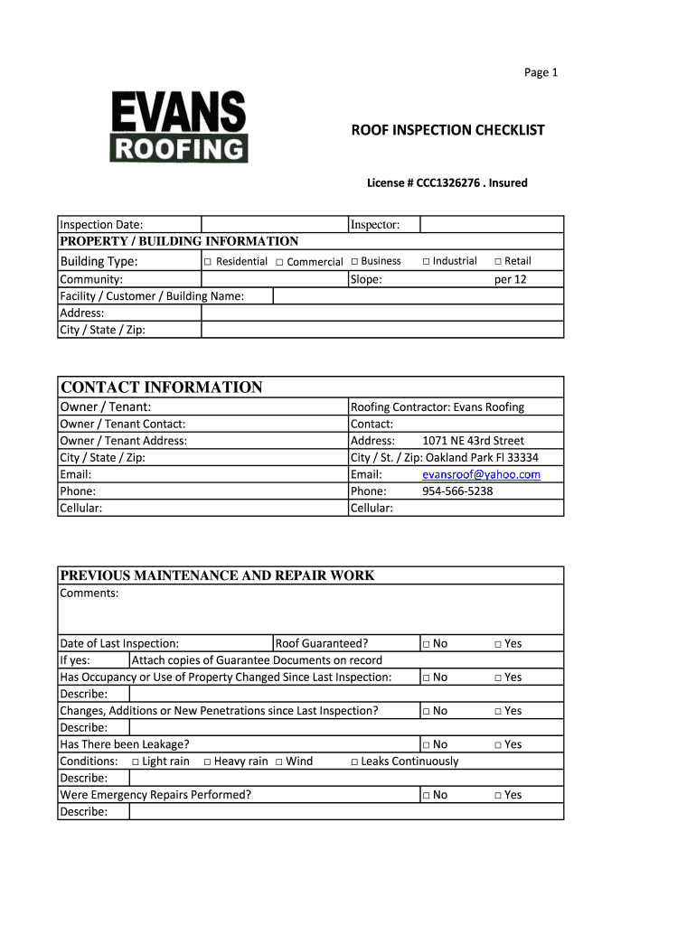 roof inspection checklist: Fill out & sign online  DocHub