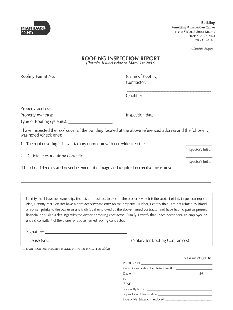 Roofing Inspection Report - Fill Online, Printable, Fillable  Throughout Roof Certification Template