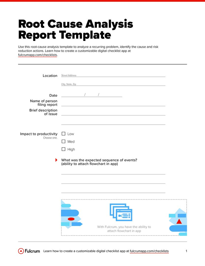Root cause analysis report template  Free PDF download - Checklist With Failure Analysis Report Template
