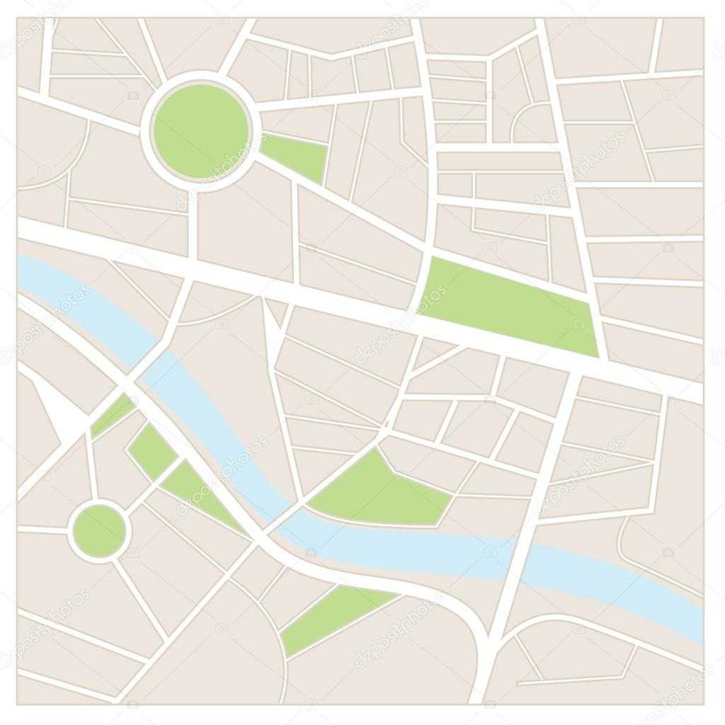 Roundabout streets Stockvektoren, lizenzfreie Illustrationen  For Blank City Map Template