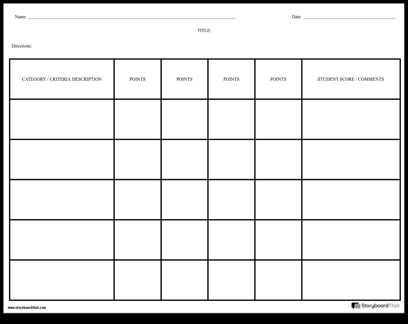 Rubric – Grid Storyboard By Worksheet Templates Intended For Blank Rubric Template
