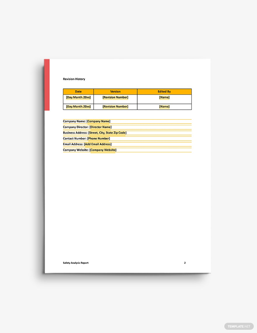 Safety Analysis Report Template - Google Docs, Word, Apple Pages  With Regard To Safety Analysis Report Template