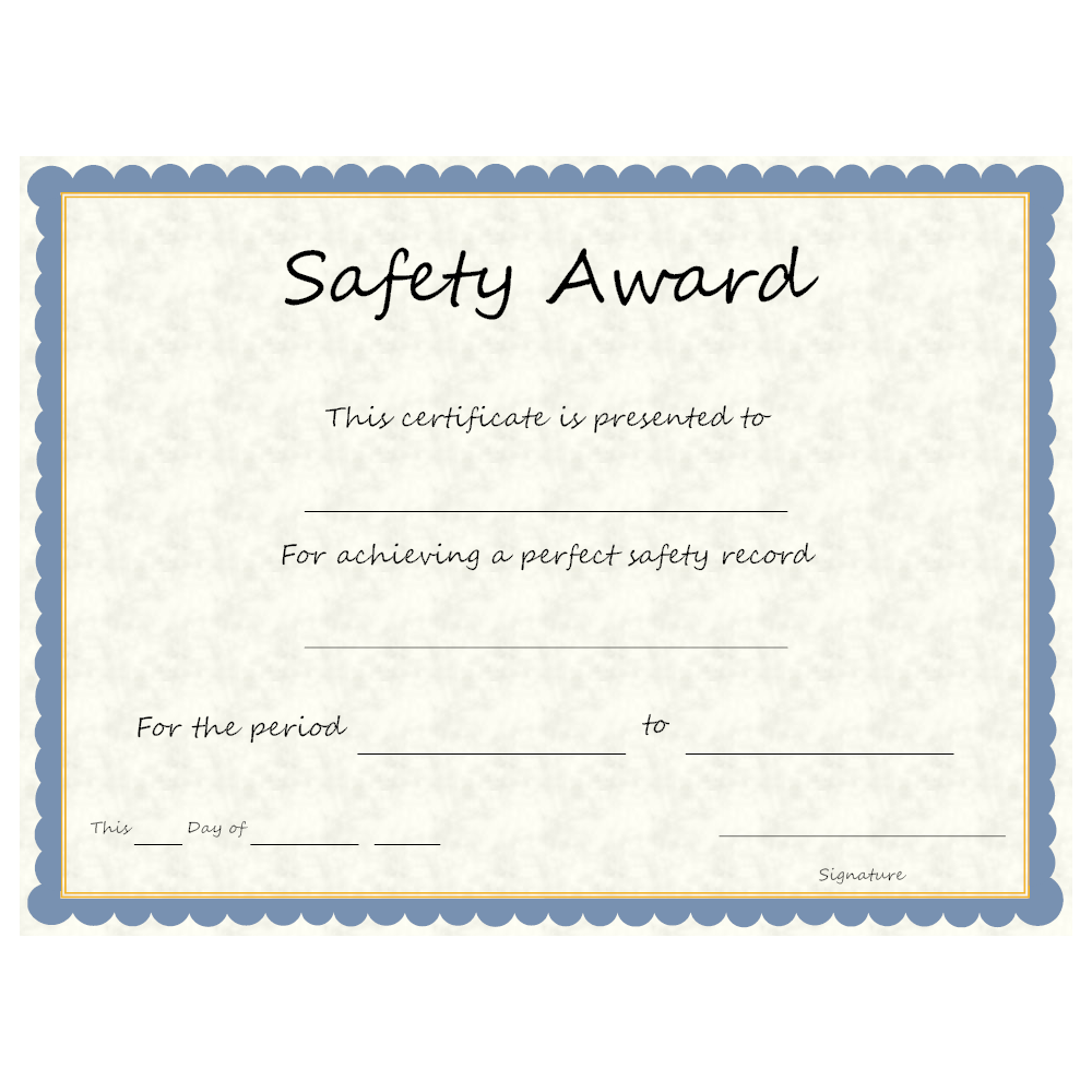 Safety Award With Regard To Safety Recognition Certificate Template