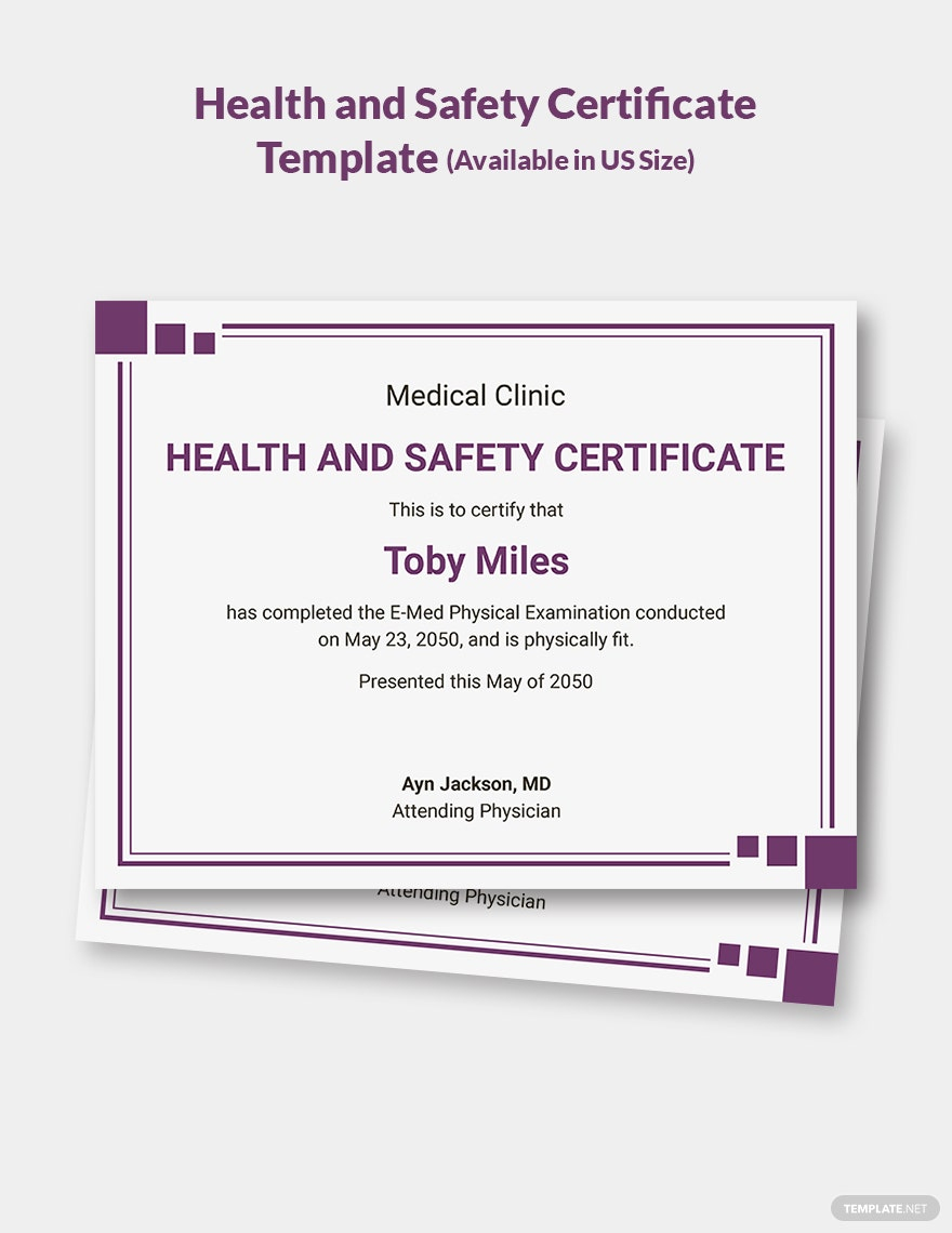 Safety Certificate Templates - Design, Free, Download  Template