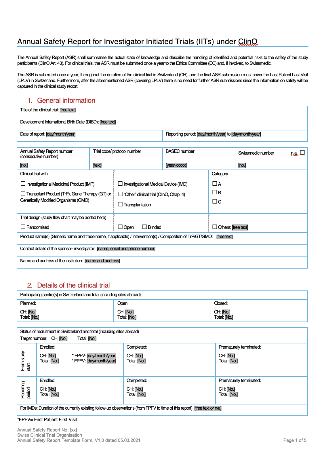 Safety Reporting Forms For Clinical Research Projects – Tools  Within Clinical Trial Report Template