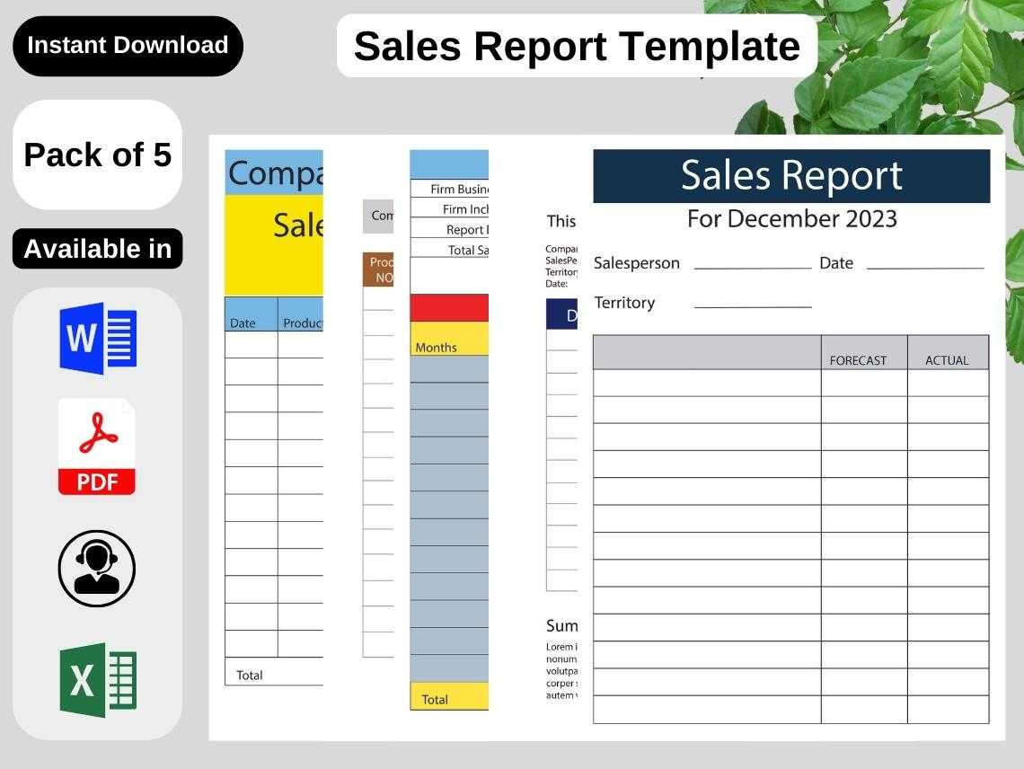 Sales Report Template Blank Printable [PDF, Excel & Word] For Sales Trip Report Template Word