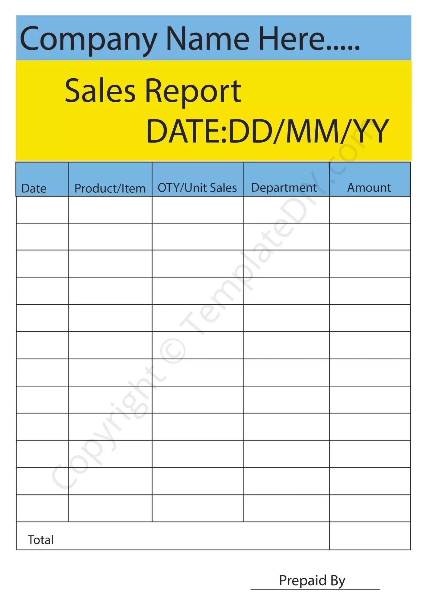 Sales Report Template Blank Printable [PDF, Excel & Word] Regarding Sales Trip Report Template Word