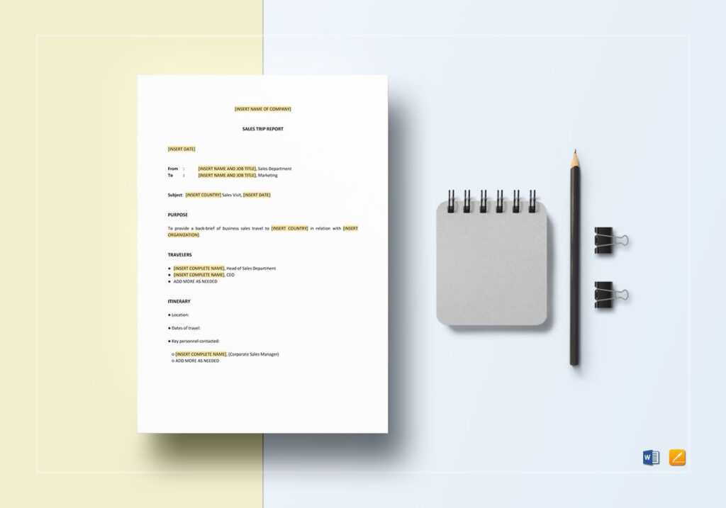 Sales Trip Report Template In Word Apple Pages With Sales Trip Report