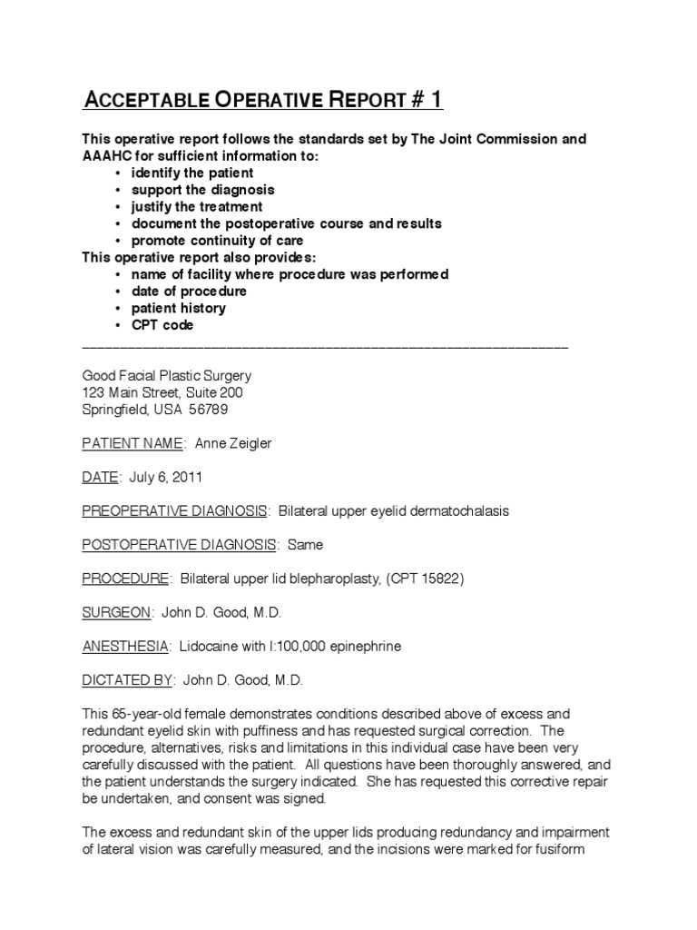 Sample Operative Report For 10  PDF  Surgery  Melanoma With Operative Report Template