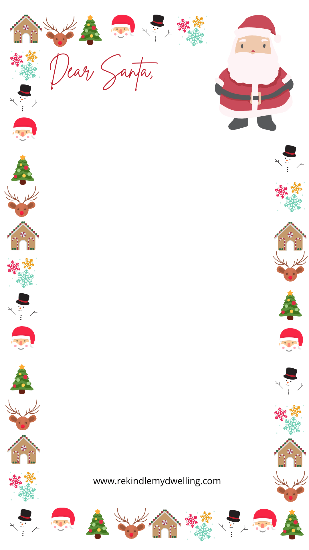 Santa Letter Template- Free Printable - Rekindle My Dwelling Within Blank Letter From Santa Template