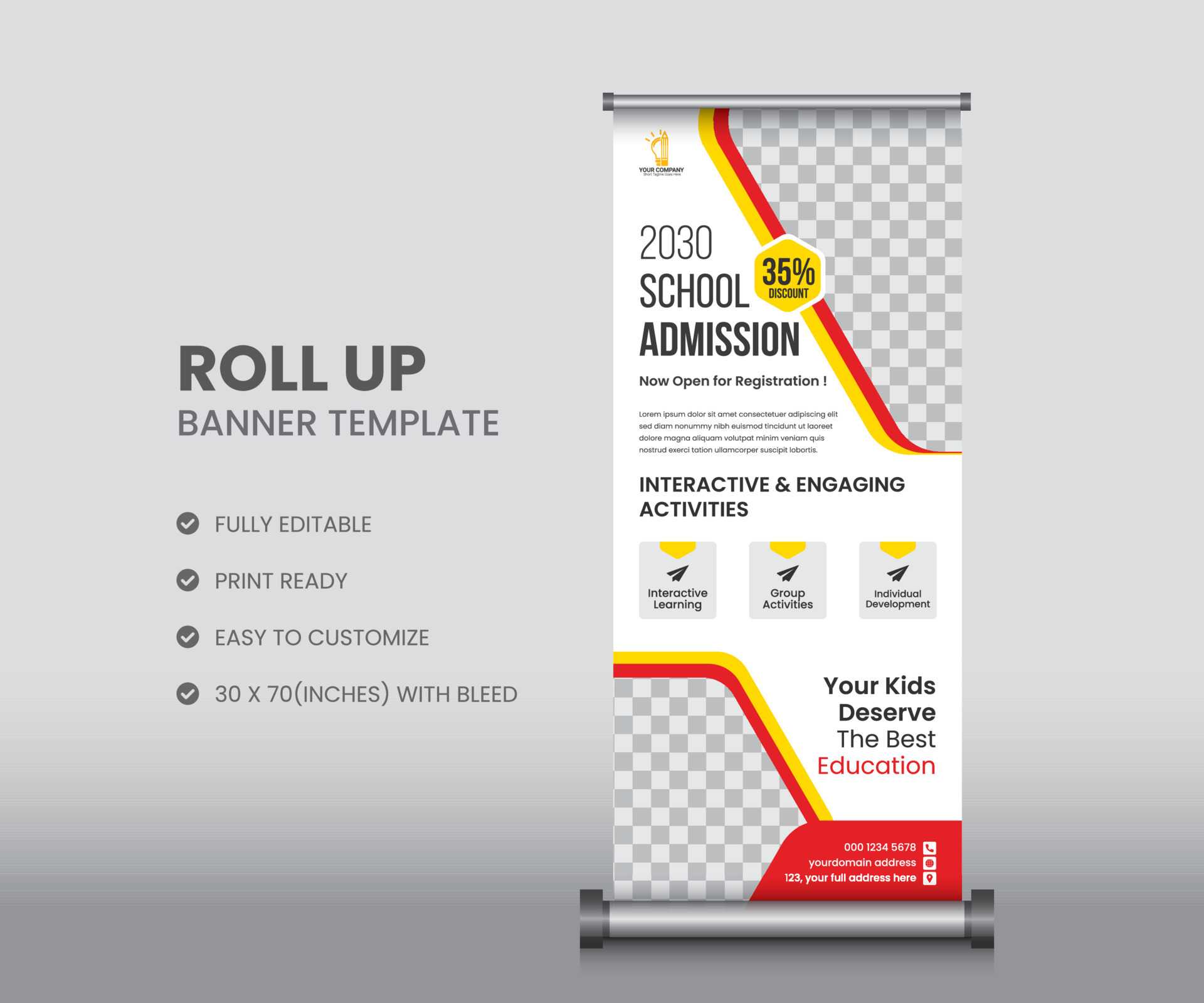 School Admission Roll Up Banner Template