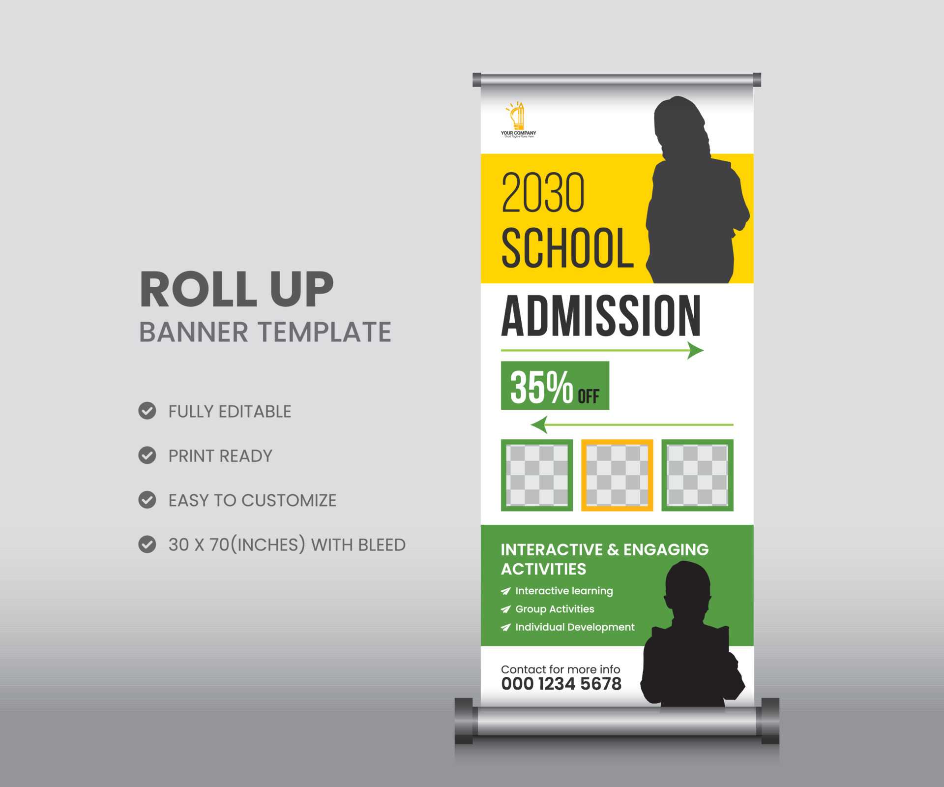 School Admission Roll Up Banner Template