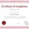 School Completion Certificate Design Template In PSD, Word For Certificate Of Completion Word Template