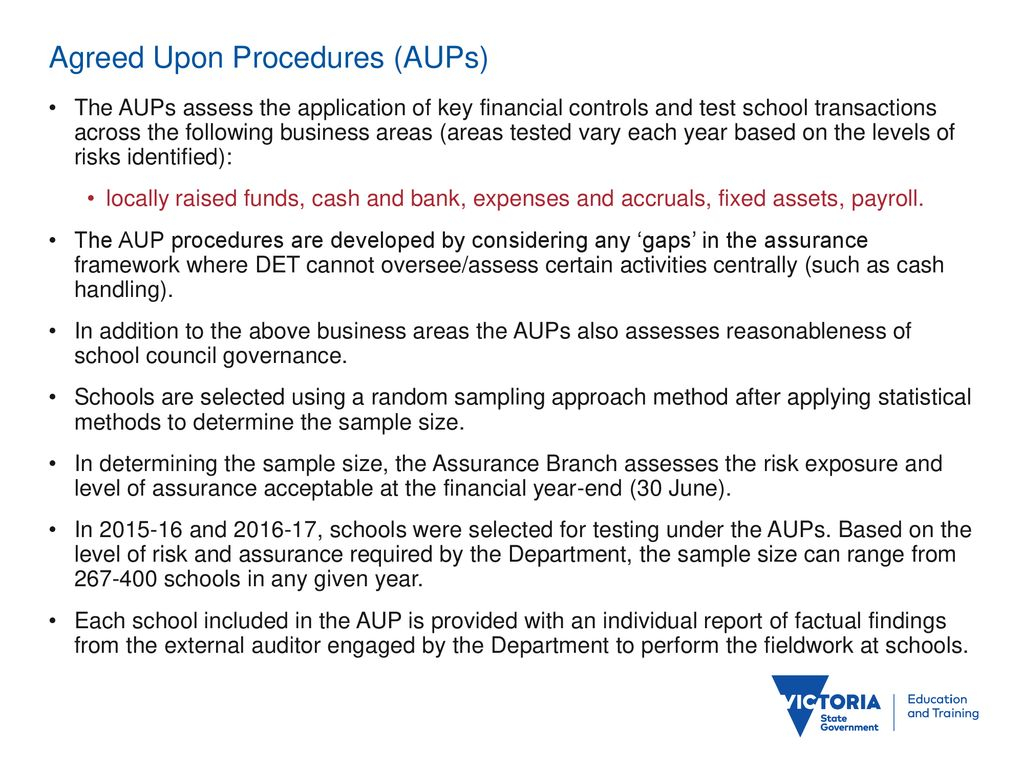 School Financial Assurance Framework ABMVSS 10 October, Ppt Download Within Agreed Upon Procedures Report Template