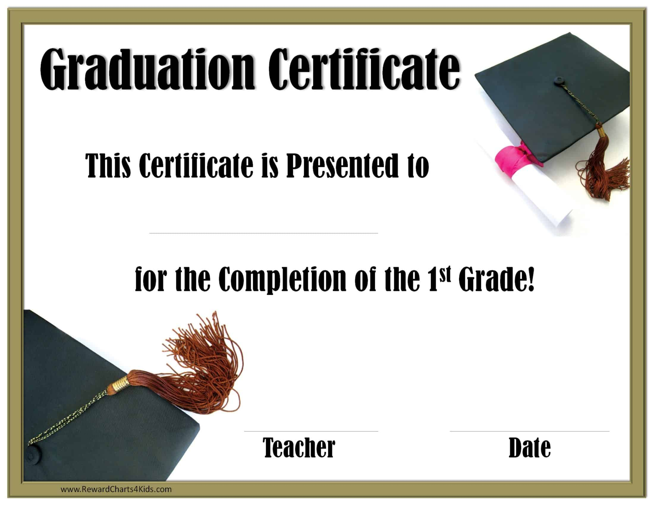 School Graduation Certificates  Customize Online With Or Without  With Regard To Free Printable Graduation Certificate Templates