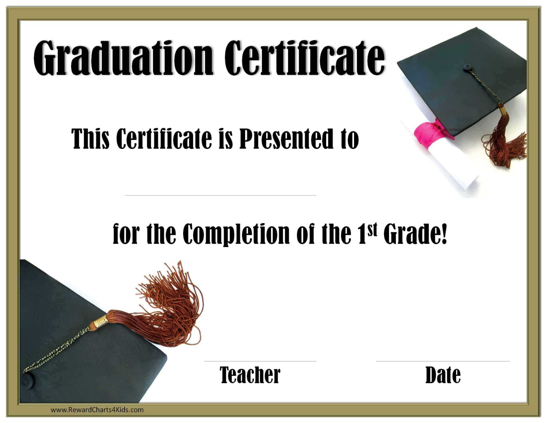 School Graduation Certificates  Customize online with or without  With Regard To Free Printable Graduation Certificate Templates