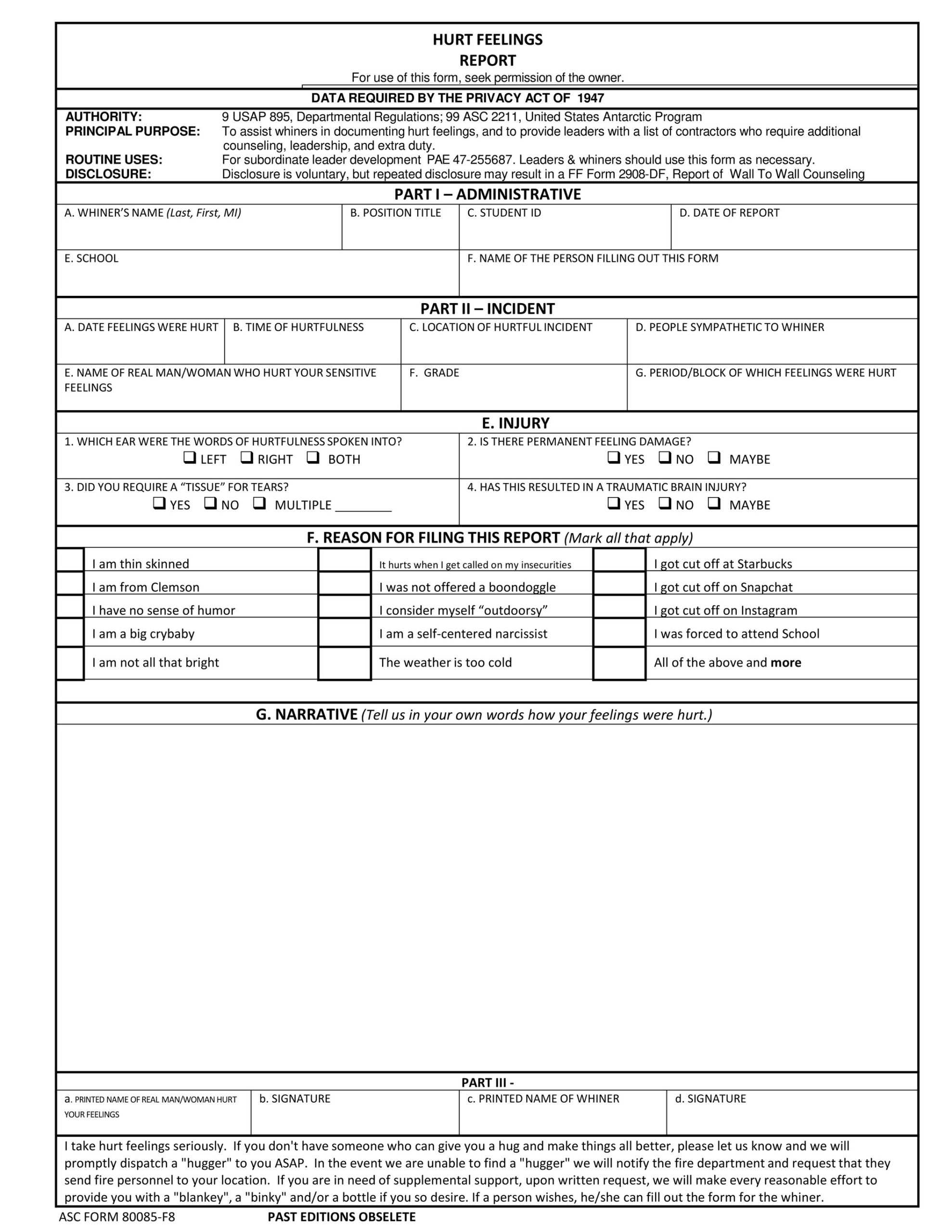 School – HURT FEELINGS REPORT UPDATED – Page 10 – Created With  Pertaining To Hurt Feelings Report Template