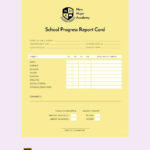 School Progress Report Card Template – Illustrator  Template