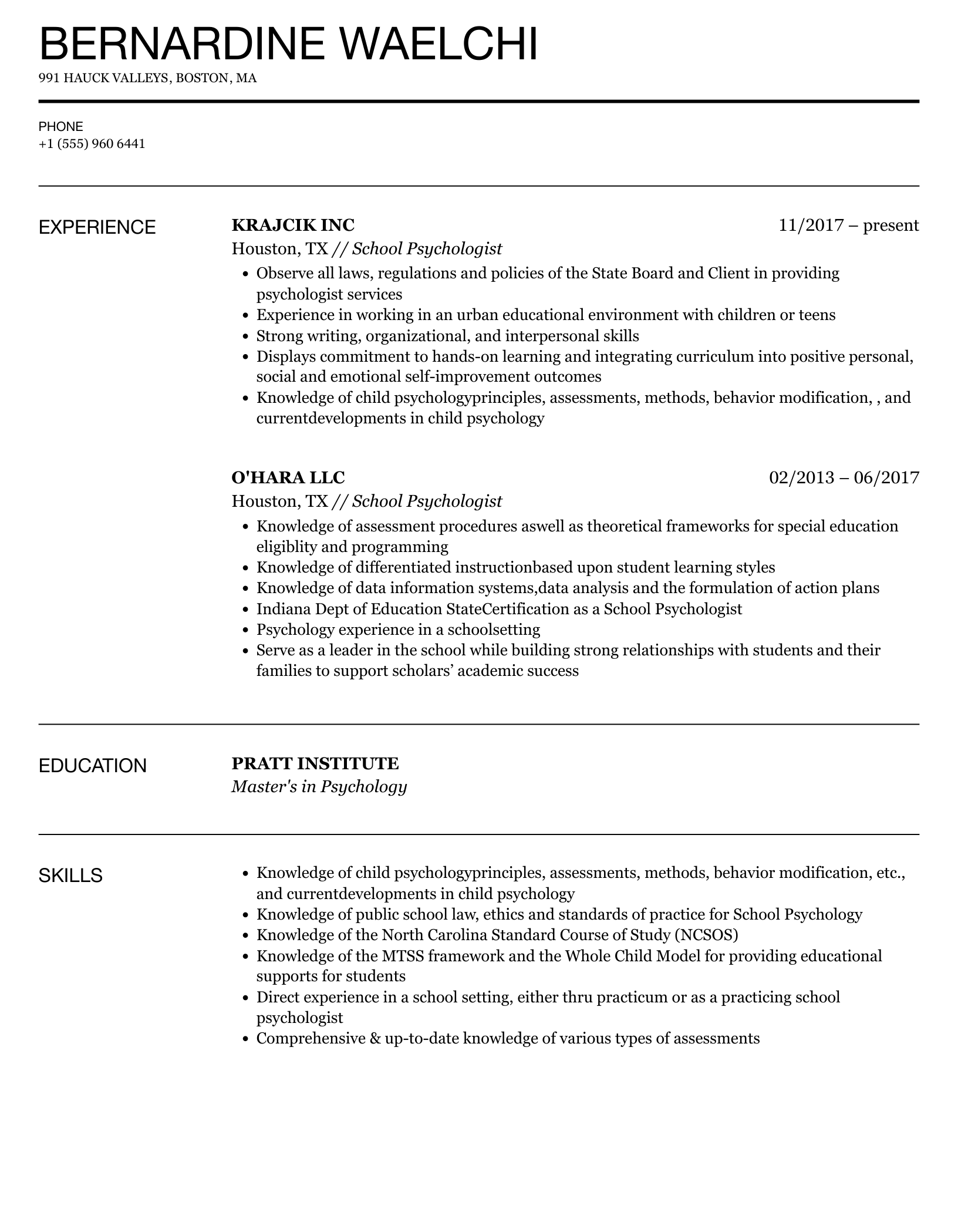 School Psychologist Resume Samples  Velvet Jobs Within School Psychologist Report Template