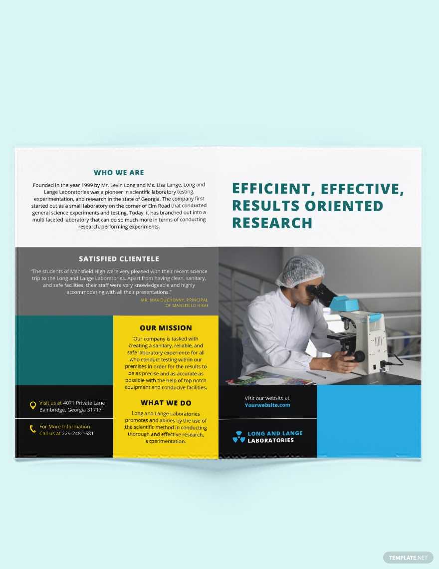 Science Bi-Fold Brochure Template - Illustrator, InDesign, Word  For Science Brochure Template Google Docs