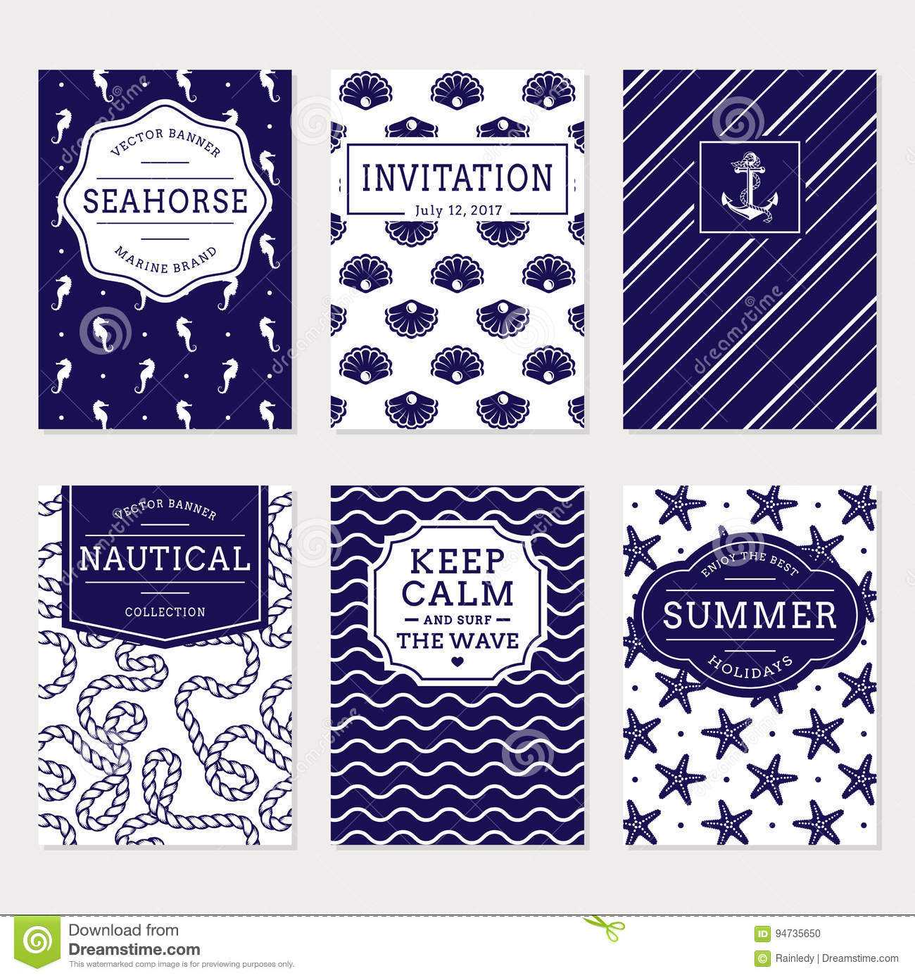 Sea and Nautical Banners. Vector Templates