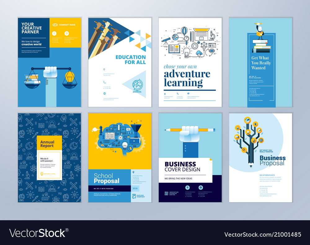 Set of brochure design templates of education Vector Image