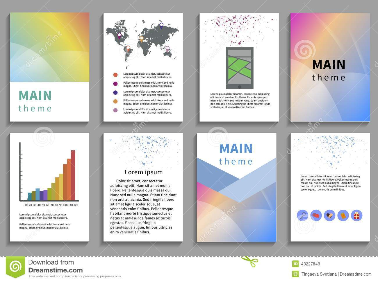 Set of Flyer, Brochure Design Templates Stock Vector  Within E Brochure Design Templates