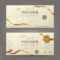 Set Of Stylish Gift Voucher With Golden Ribbons, A Bow And Floral  In Elegant Gift Certificate Template