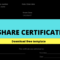 Share Certificate  Download Free Template Throughout Template Of Share Certificate