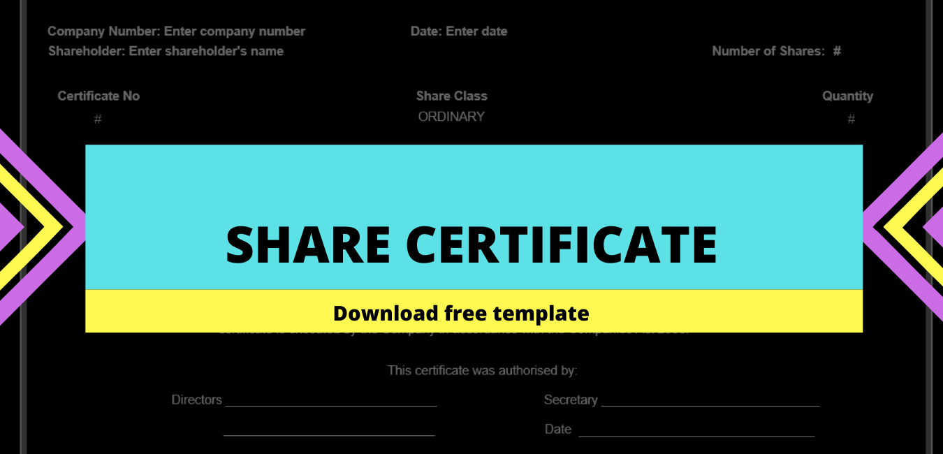 Share certificate- download free template Throughout Template Of Share Certificate