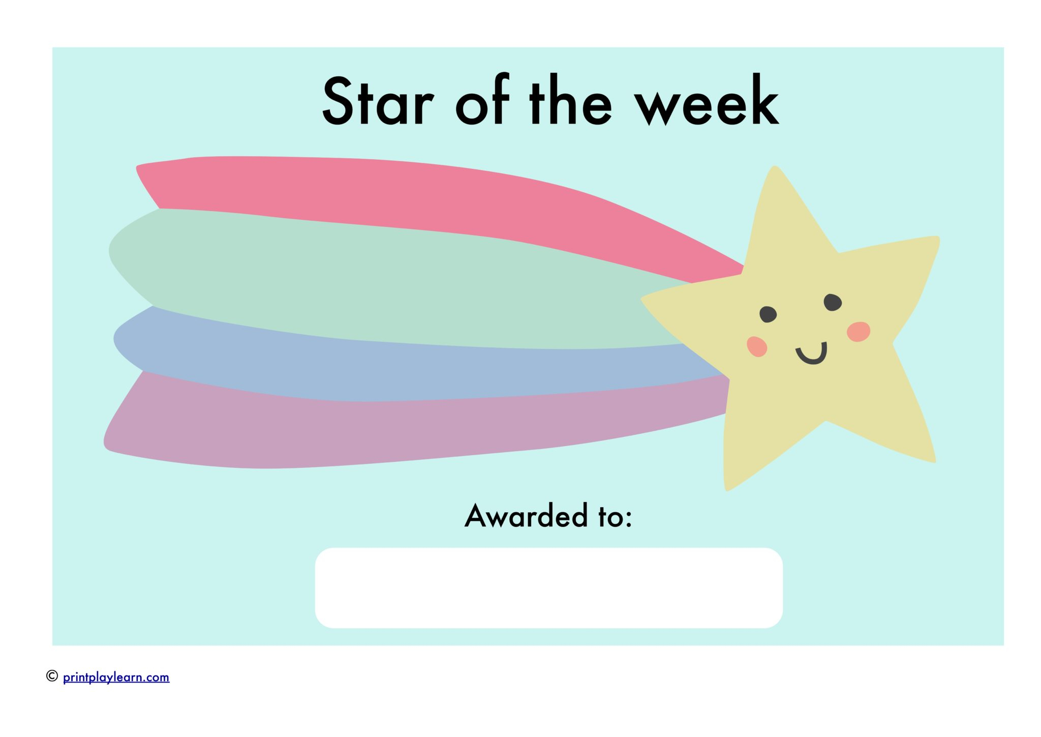 Shooting Star Certificate - Printable Teaching Resources - Print  Throughout Star Of The Week Certificate Template