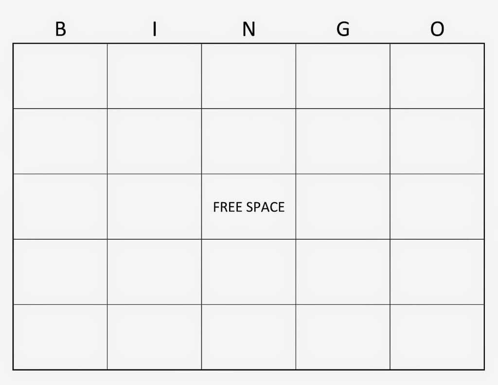 Blank Bingo Template Pdf