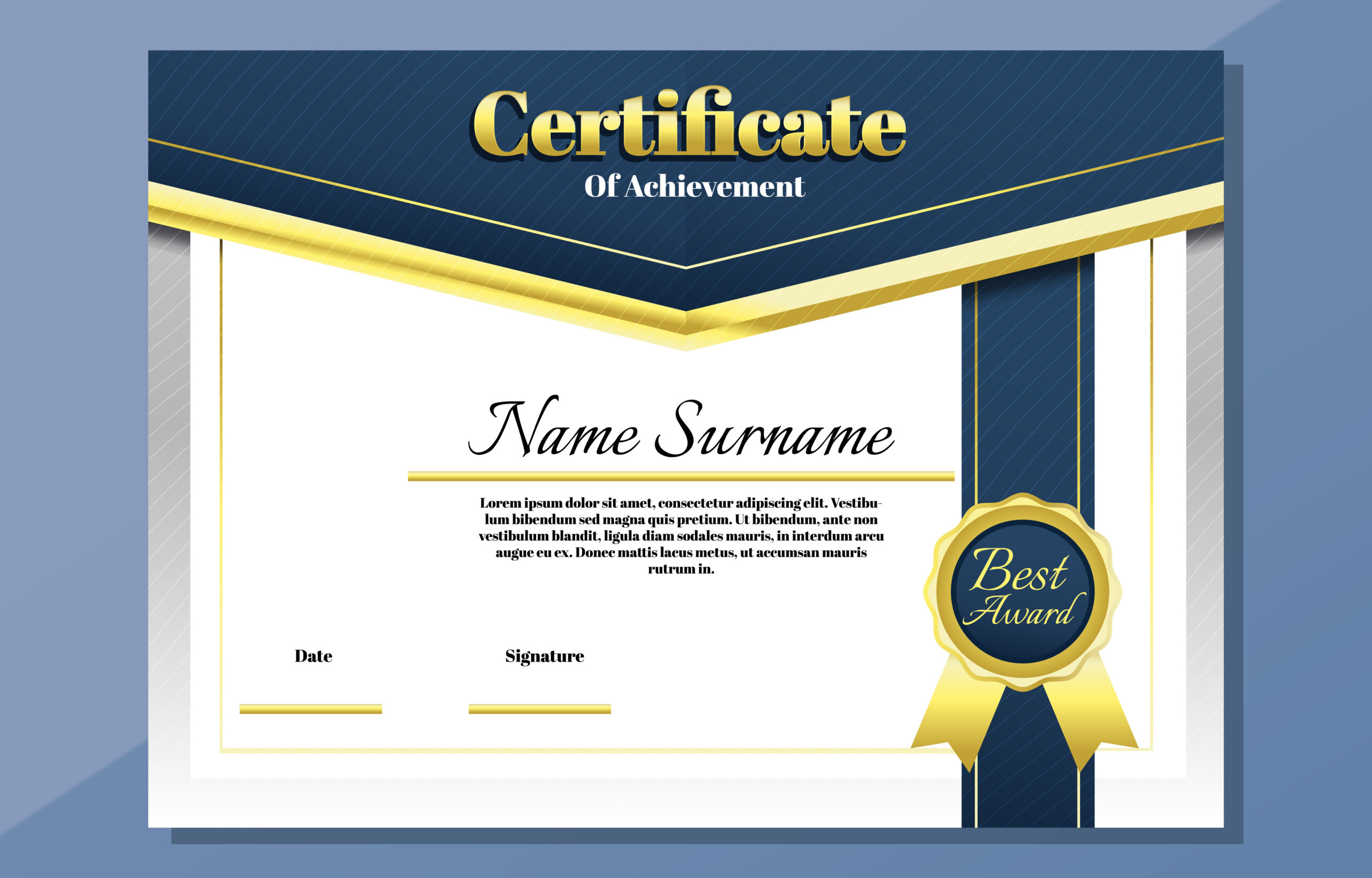 Simple Elegant Certificate template 10 Vector Art at Vecteezy In Elegant Certificate Templates Free