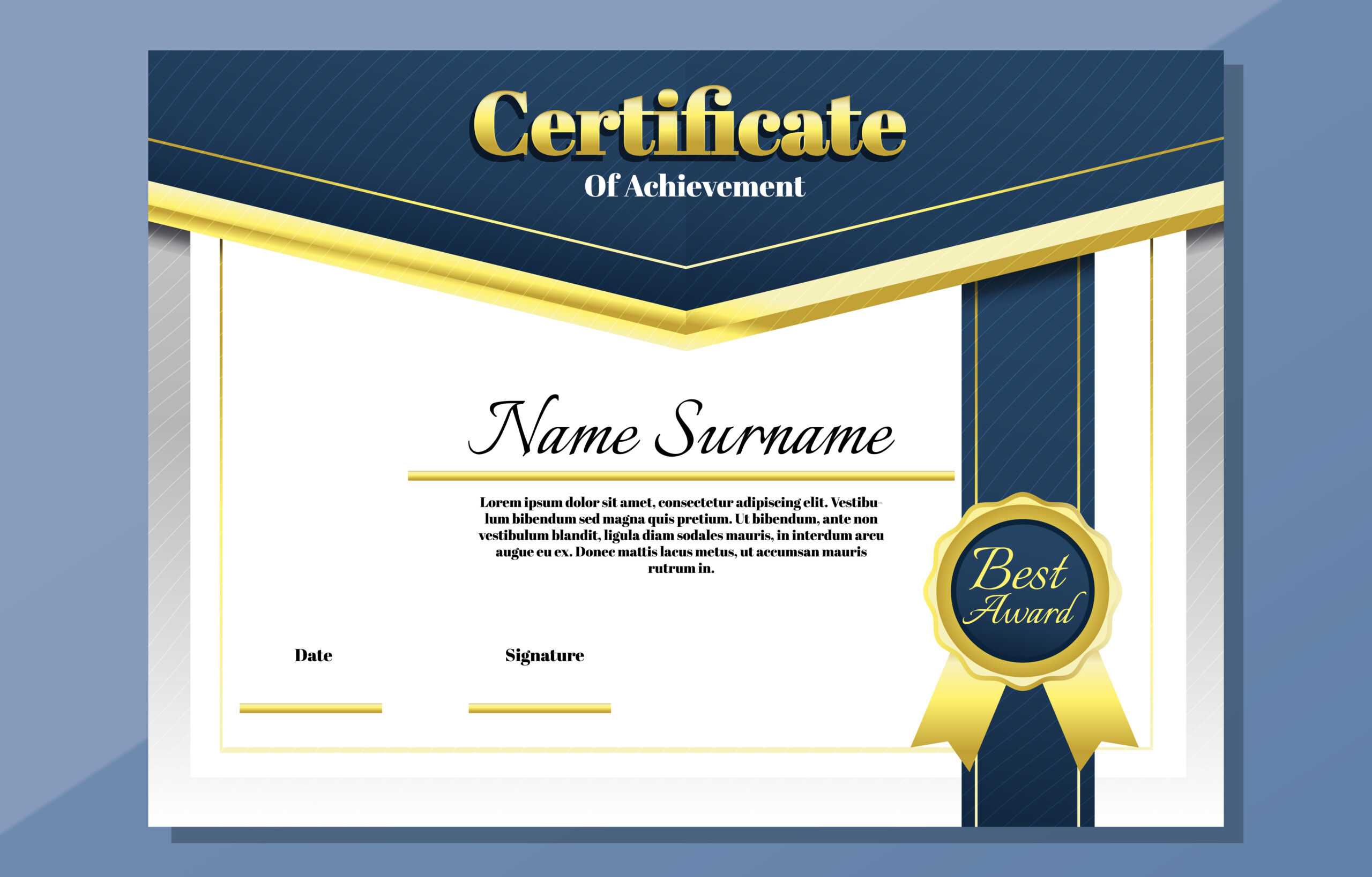 Simple Elegant Certificate Template 10 Vector Art At Vecteezy In Elegant Certificate Templates Free