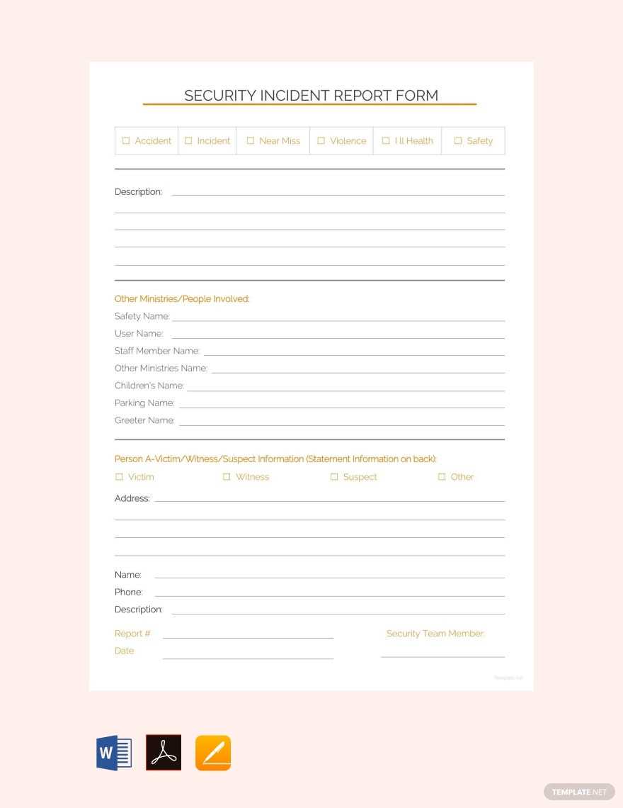 Simple Security Incident Report Template – Google Docs, Word  Regarding Incident Report Form Template Doc